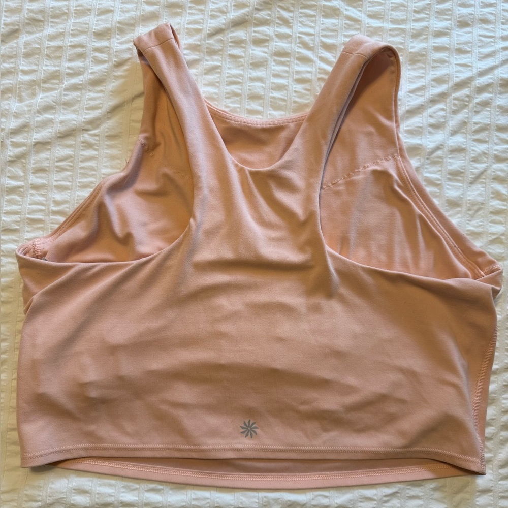 Athleta High-Neck Light Pink Sports Bra - Picture 2 of 2
